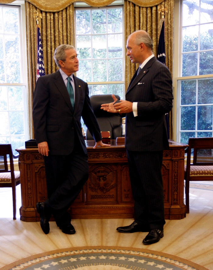With President George W. Bush, Oval Office, White House