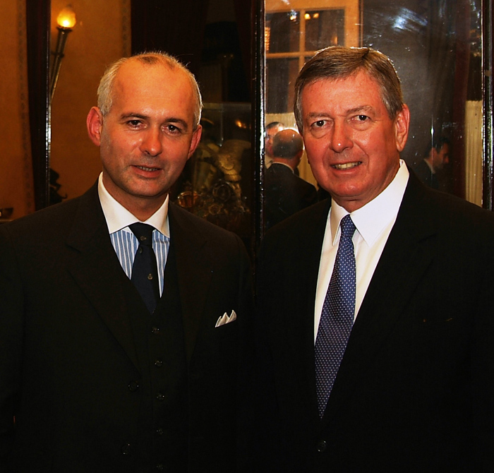 With John Ashcroft during a speech on anti-terrorism at the Vergennes Society, Paris