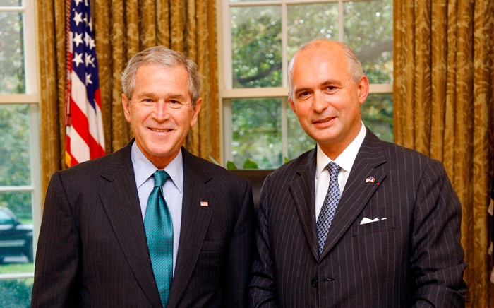 États-Unis : Avec le Président George W. Bush