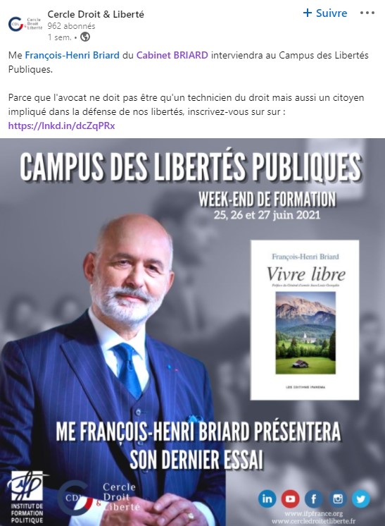 MAITRE BRIARD AU CAMPUS DES LIBERTES