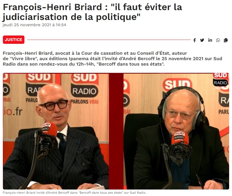 INTERVIEW SUD RADIO – LES LIBERTES EN QUESTION