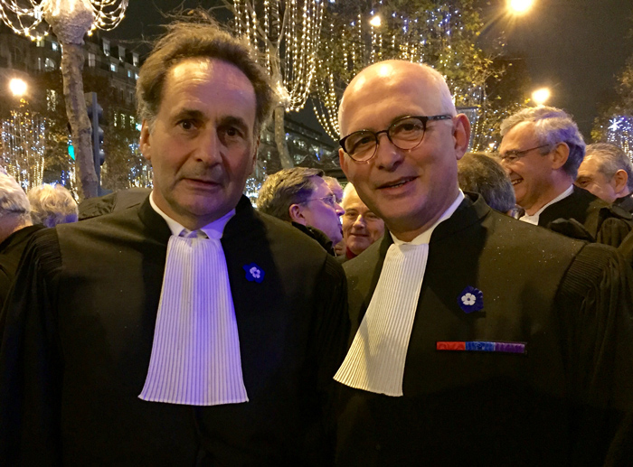 With the President of the Paris Bar, Pierre-Olivier Sur